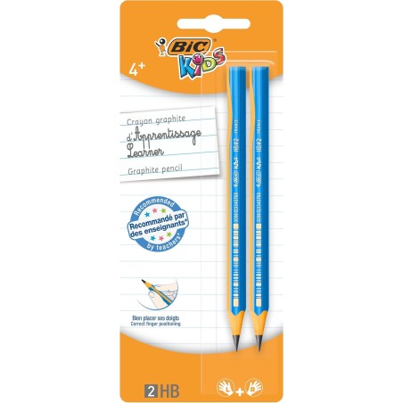 Crayon HB en blister x2 KIDS EVOLUTION BEGINNERS BLUE BIC