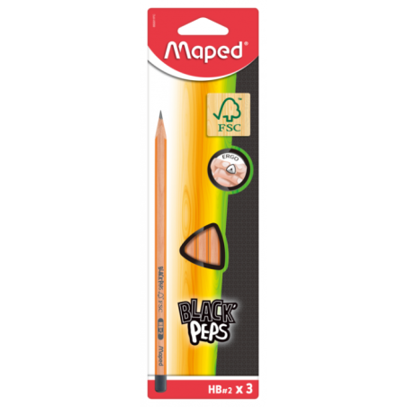 Crayon graphite fsc 100% hb x3 blister Maped