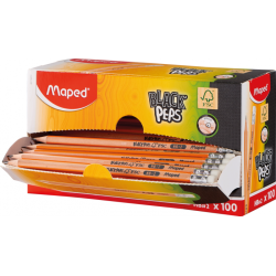 Crayon graphite HB avec gomme BLACK'PEPS FSC 100% Maped