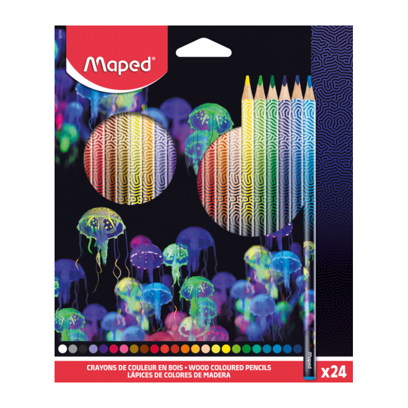Crayon de couleur x24 et 18cm DEEPSEA PARADISE MAPED