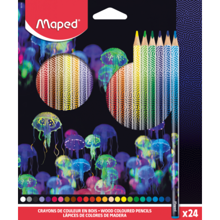 Crayon de couleur x24 et 18cm DEEPSEA PARADISE MAPED