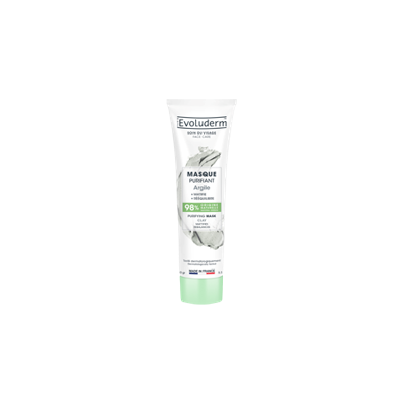 Masque purifiant argile 150g vegan Evoluderm 22009