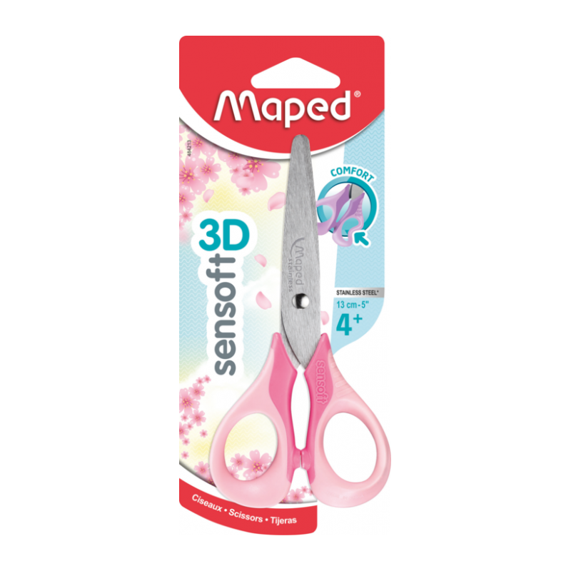 Ciseaux écolier 13 cm sensoft 3D PASTEL Maped