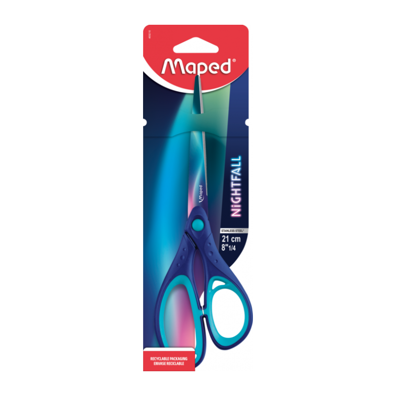 Ciseaux de bureau 21 cm NIGHTFALL TEENS on card Maped