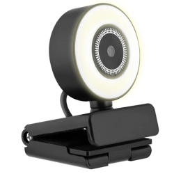 Webcam Full HD 1080p avec anneau LED intégré - noir INFLUENCE