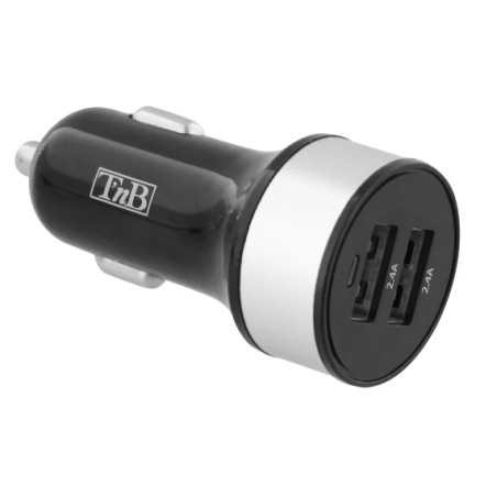 Chargeur allume-cigares 2 USB 4,8 A - noir