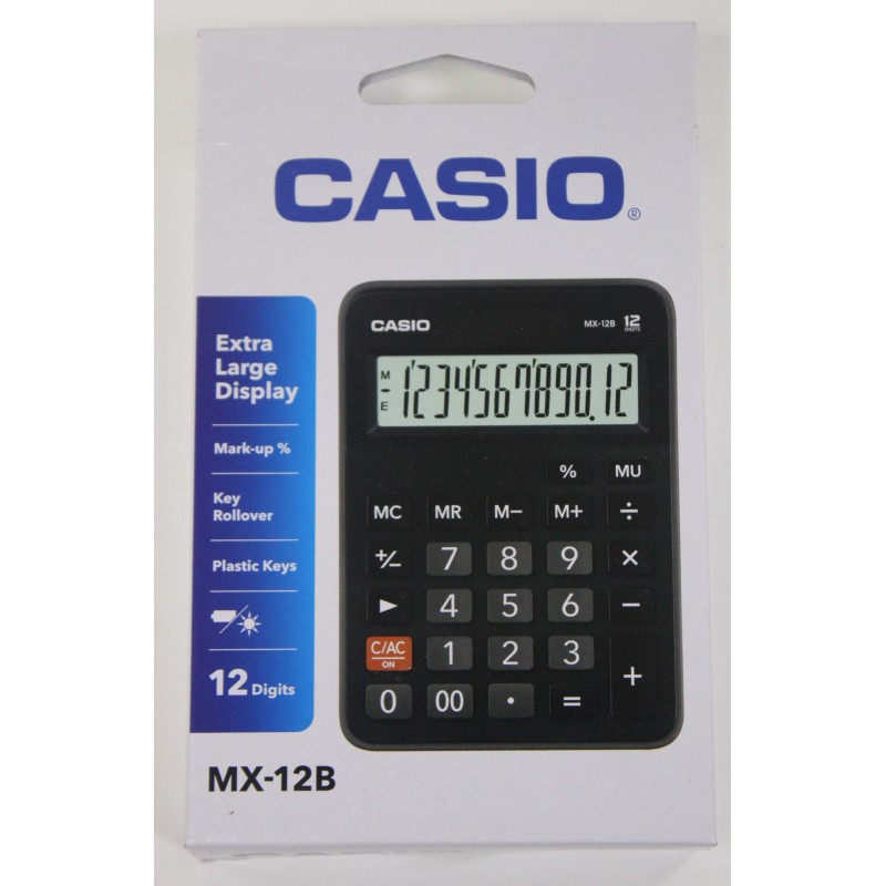 Machine à calculer 12 chiffres MX-12B-BK Noir CASIO