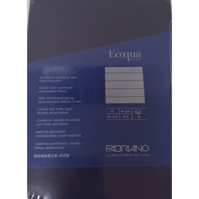 Notebook QUADERNO A5 Glued LIGNE Ecoqua FABRIANO