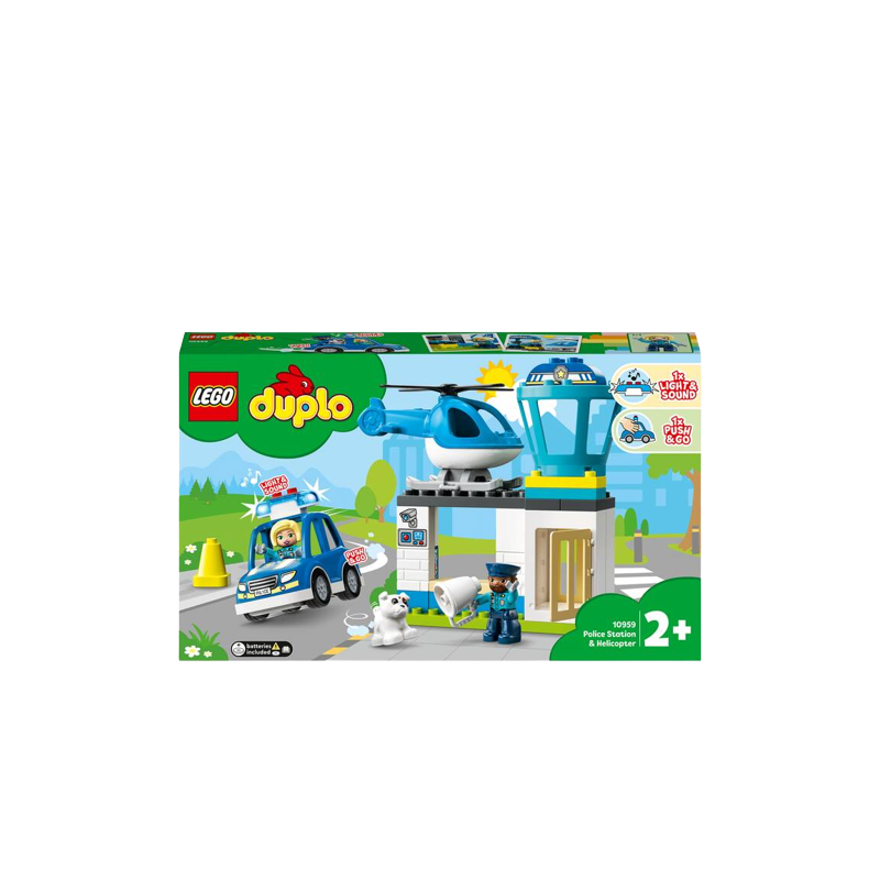 Le commissariat et l’hélicoptère de la police