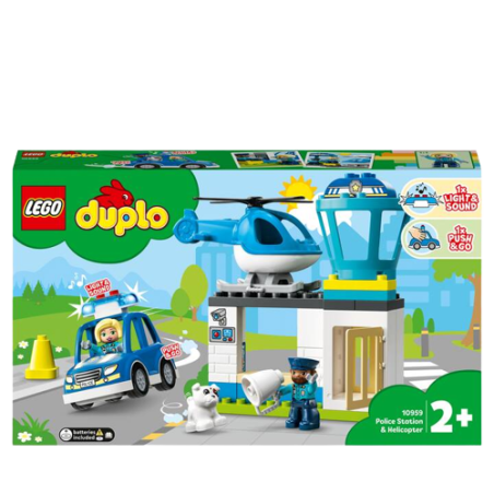 Le commissariat et l’hélicoptère de la police