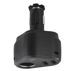 Chargeur allume-cigares 3en1 - noir