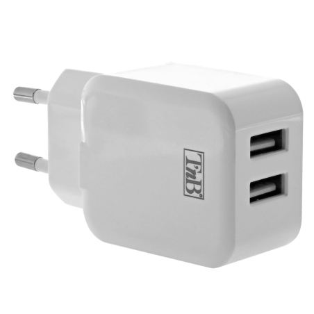 Chargeur secteur 2 USB 2,4A - blanc 12W