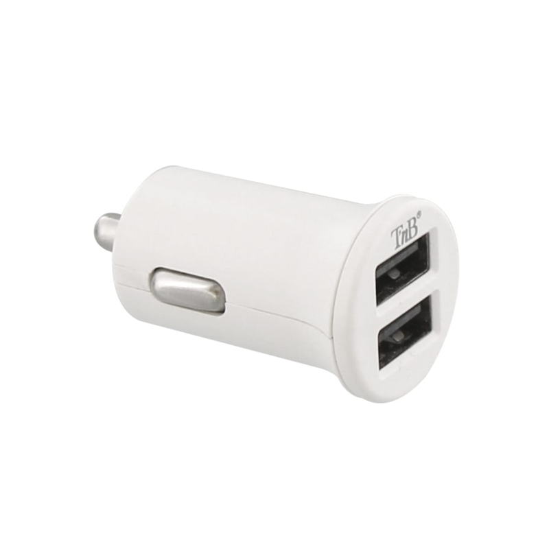 Chargeur allume-cigare double USB 2.4A - blanc