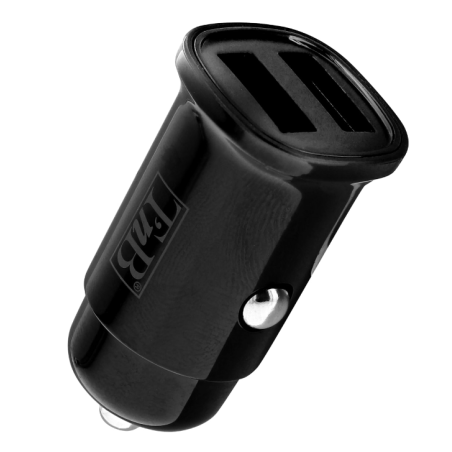 Chargeur allume-cigare double USB 2.4A - noir