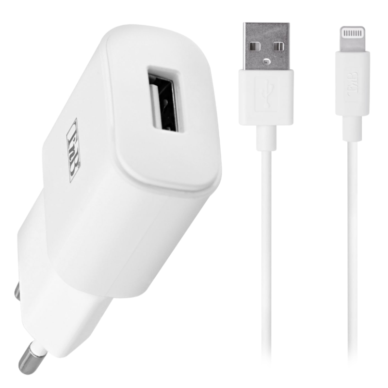 Chargeur sect. USB 1A+câble iPhone5-6/iPod Nano7 TNB 5W