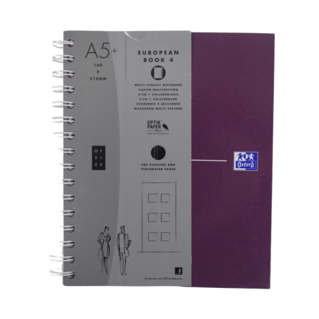 Cahier "europeanbook" A5+ 200p 5x5 int. My style Oxford