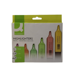 Surligneur couleur Pastel poch de 6 Ass Q-CONNECT