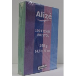 Fiche bristol 14.8x21 couleur 240g Alizé