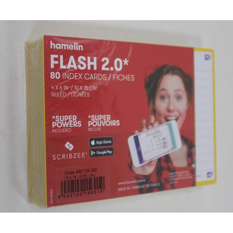 Fiche bristol flash 2.0 105x148mm 80 fiches L6.3mm