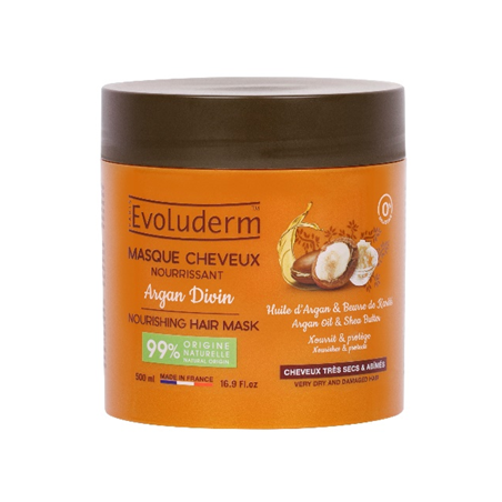 Masque cheveux argan divin 500ml EVOLUDERM