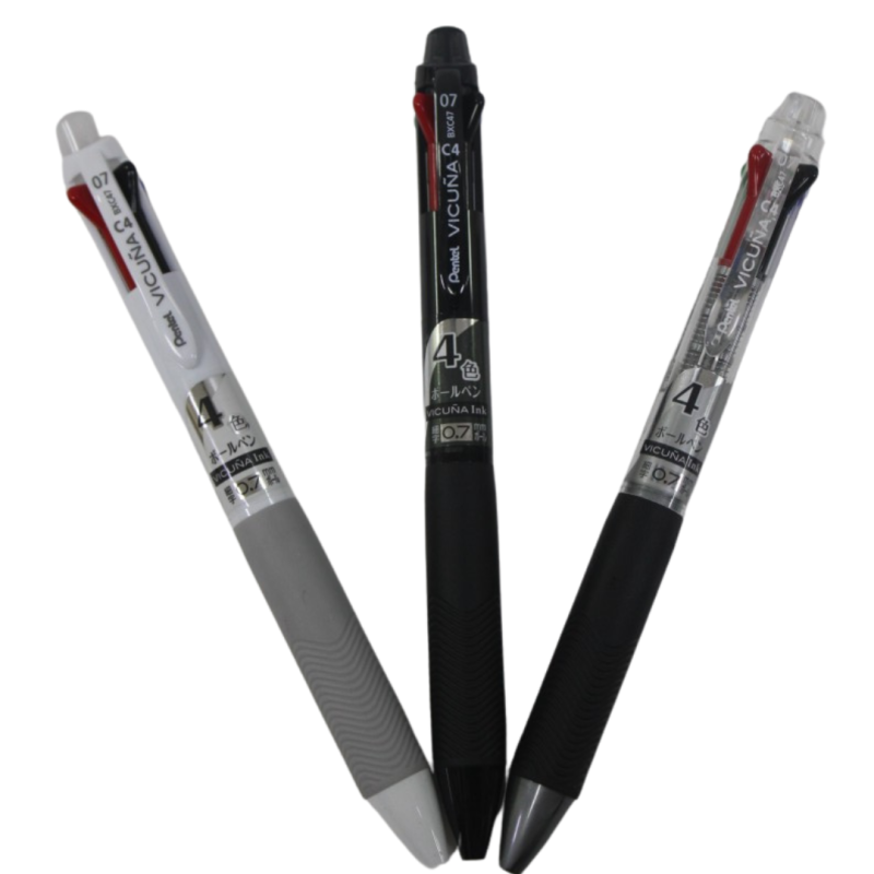 Stylo bille rétractable 4 couleurs pointe 0.7 VCUNA PENTEL