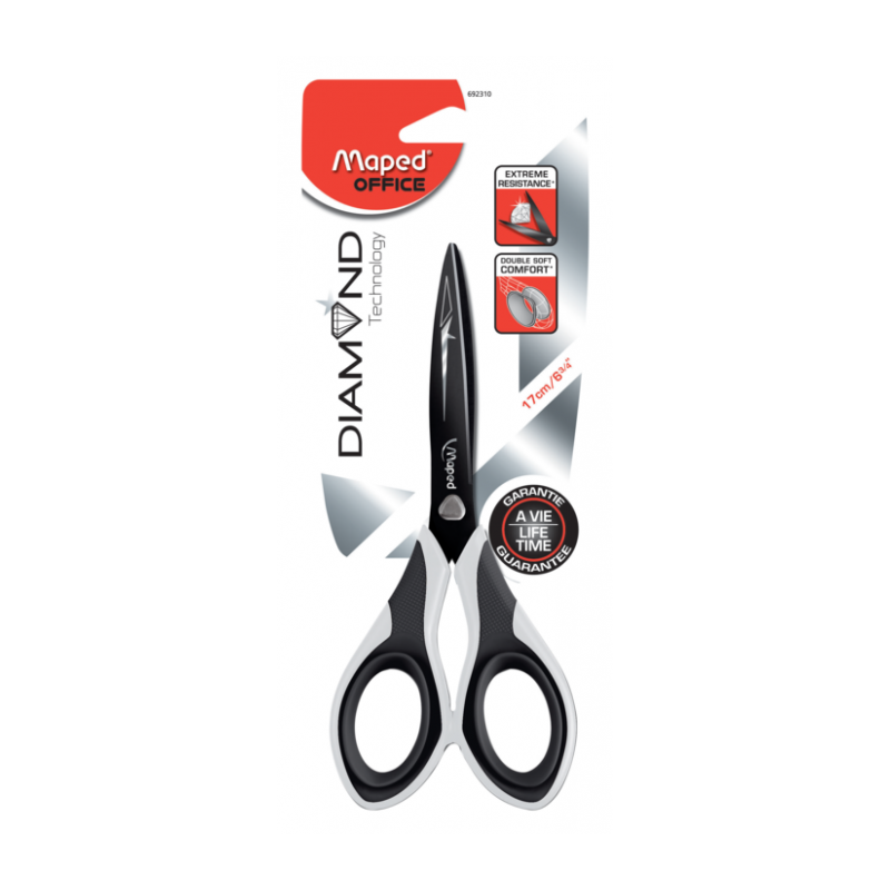 Ciseaux de bureau symétrique Diamond 17cm ss blister Maped