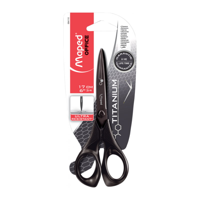 Ciseaux de bureau symétrique Titanium 17cm ss blister Maped