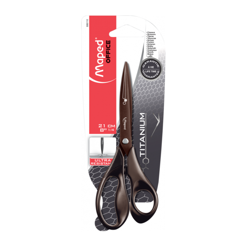 Ciseaux de bureau asymétrique Titanium 21cm ss blister Maped