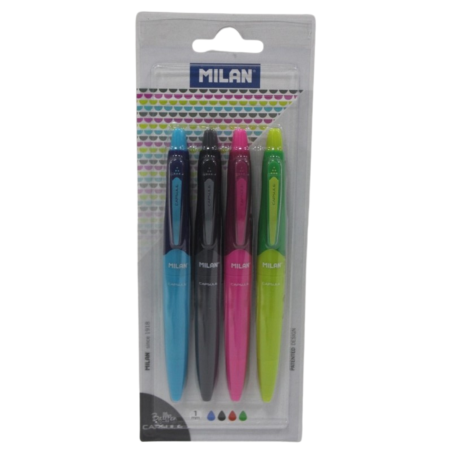 Stylo à bille pte moyenne Capsule blister de 4