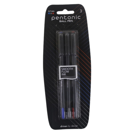Stylo à bille pte 0.7 mm blister de 3 ass Pentonic