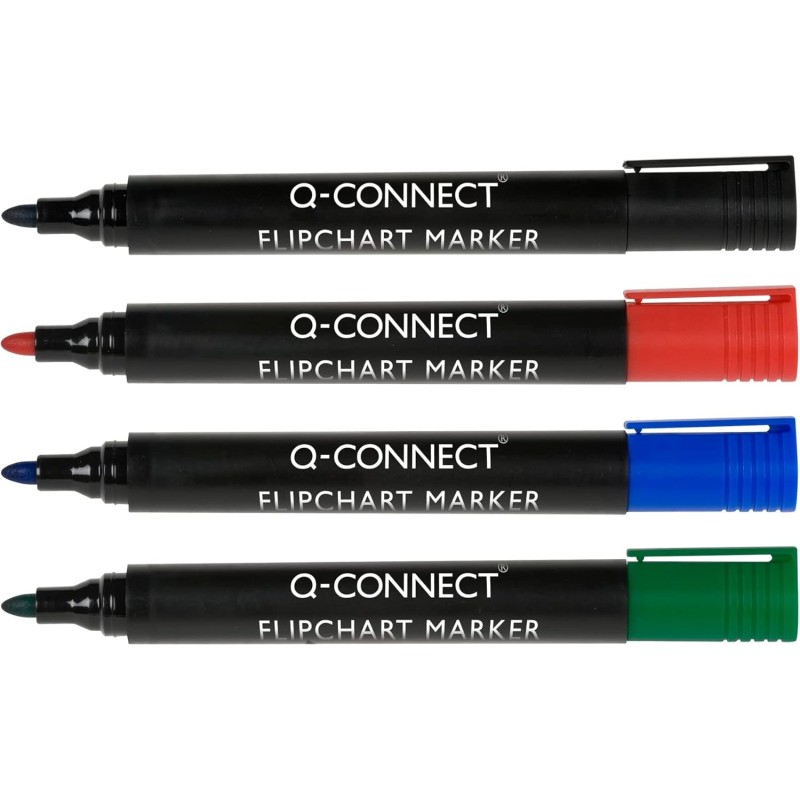 Marqueur pour tableau blanc pte ogive poch de 4 Q-CONNECT