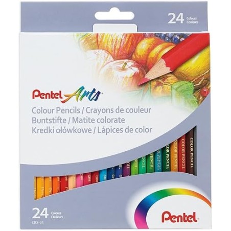 Crayon de couleur 18cm et 24cl CB8-24U PENTEL