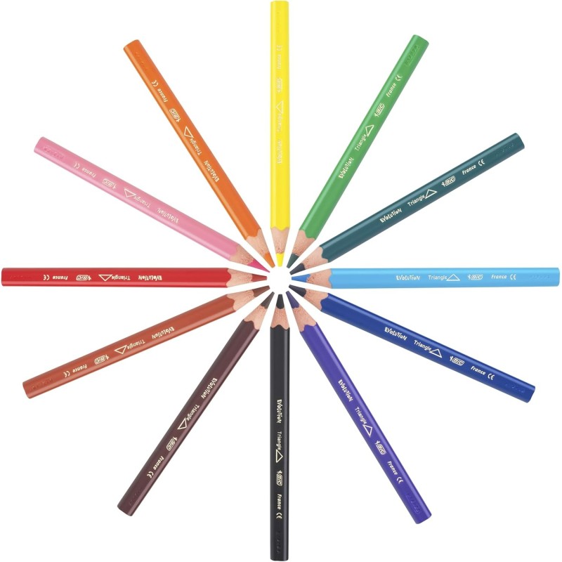 Crayon de couleur Kids plasticolor 12cl  triangle BIC