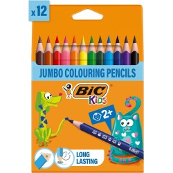 Crayon de couleur Kids plasticolor 12cl  triangle BIC