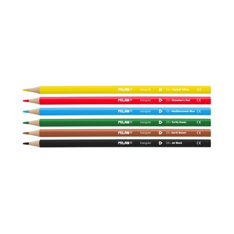 Crayon de couleur 18cm et 6cl triangulaire 231 Milan 722306