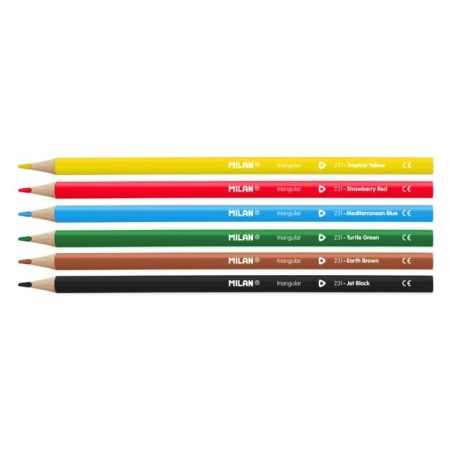 Crayon de couleur 18cm et 6cl triangulaire 231 Milan 722306