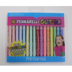 Feutre 16 couleurs PASTEL&BRIGHT GLITTER MITAMA
