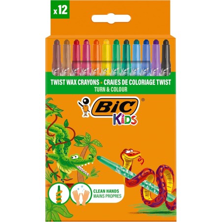 Crayon de couleur Cire 12cl Turn and Colour KIDS BIC