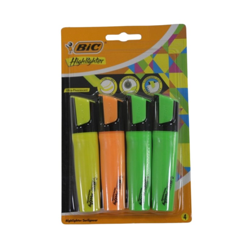 Surligneur (poch de 4) BIC