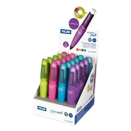 Porte mine 0.7 mm 2B CAPSULE MIX+recharge gomme ss blister MILAN