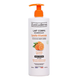 Laits corps avec pompe Carotte 500ml EVOLUDERM