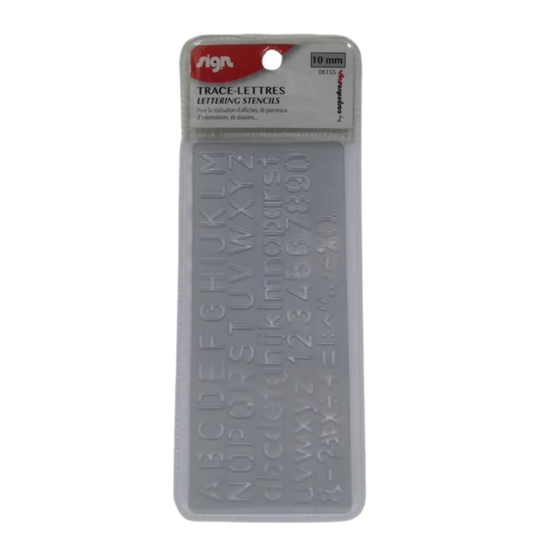 Trace lettre ABC 10mm majus, minus, chiffres et symboles SIGN