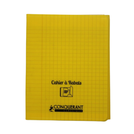 Cahier 17x22 seyes 48p 90g couverture plastique avec rabat Conquérant