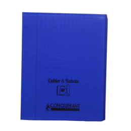 Cahier 17x22 seyes 48p 90g couverture plastique avec rabat Conquérant