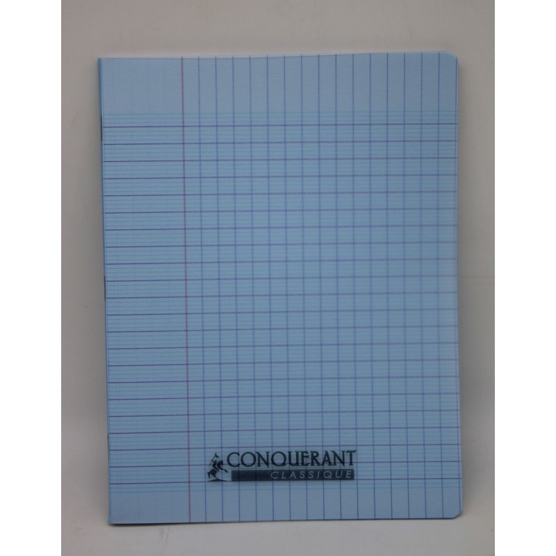 Cahier 17x22 seyes 96p 90g couverture plastique Conquérant