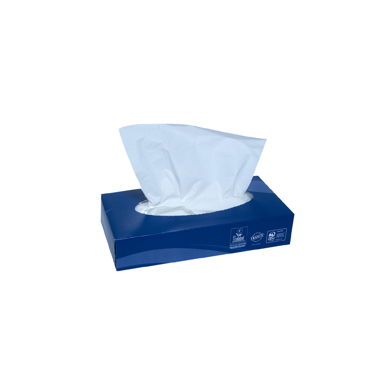 Mouchoir en boîte , blanc, 2 plis, « Ecolabel »