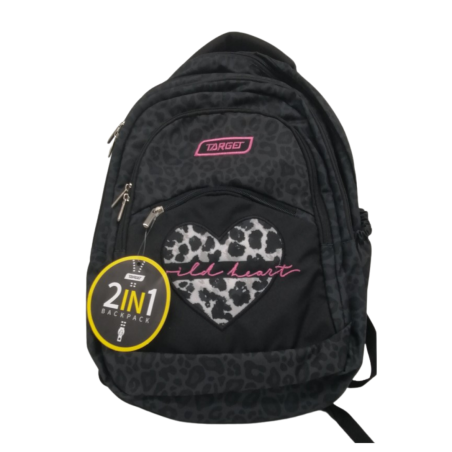 BACKPACK 44x32x18 2IN1 CURVED WILD HEART TARGET
