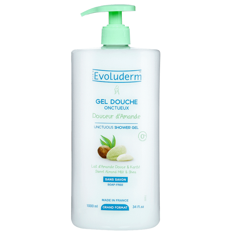 Gel douche douceur amande 1000ml EVOLUDERM