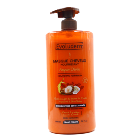 Masque cheveux argan karité 1000ml EVOLUDERM