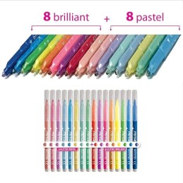 Feutre 16 couleurs PASTEL&BRIGHT GLITTER MITAMA